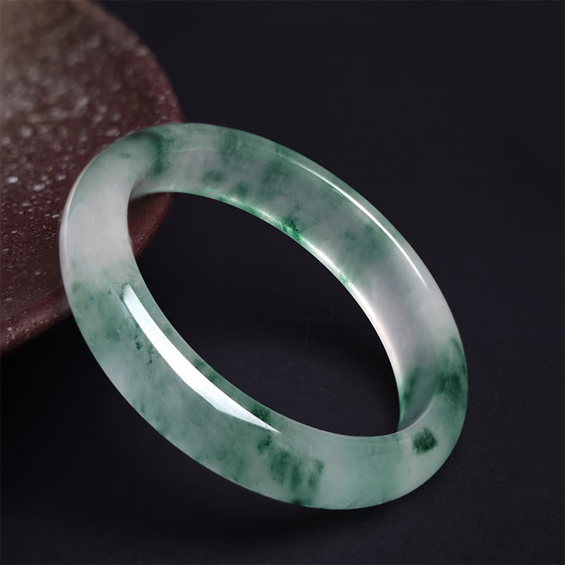 Bracelet Jonc en Jade Naturel « Chance, Prospérité & Abondance » (58 mm)