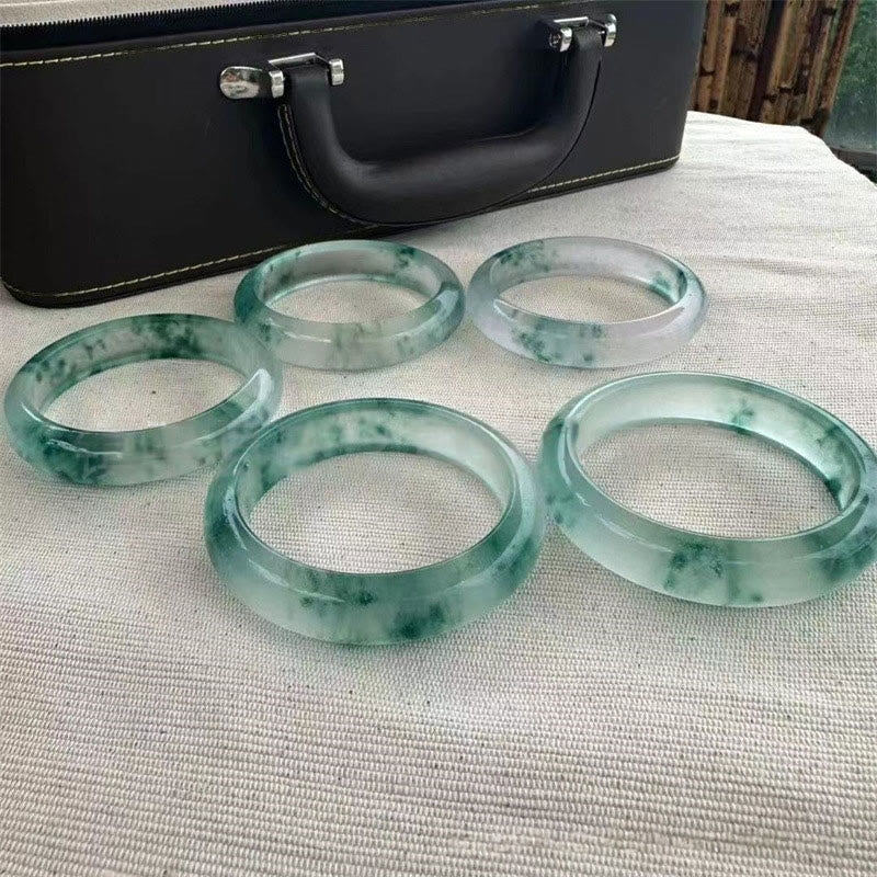 Bracelet Jonc en Jade Naturel « Chance, Prospérité & Abondance » (58 mm)