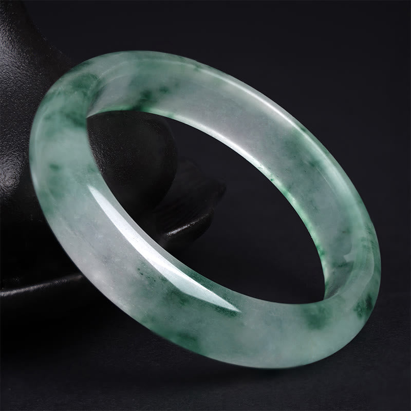 Bracelet Jonc en Jade Naturel « Chance, Prospérité & Abondance » (58 mm)