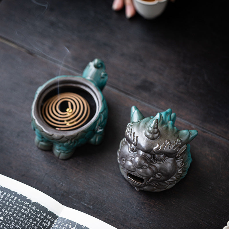 Brûleur d’Encens Kylin en Céramique – Symbole de Chance & Prospérité
