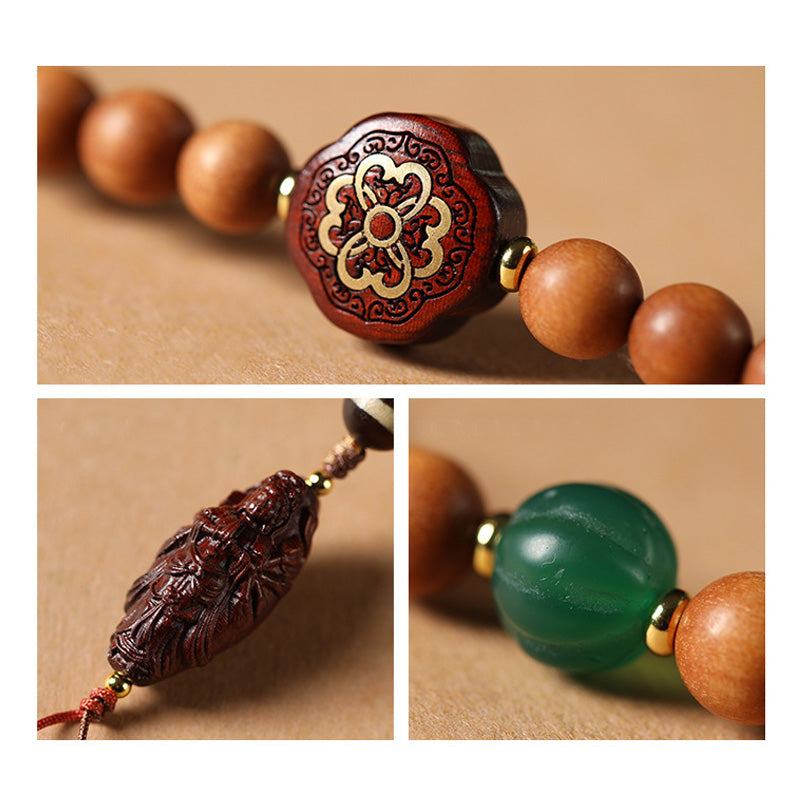 Bracelet Guanyin en Bois de Santal – Bois Précieux & Graines de Bodhi