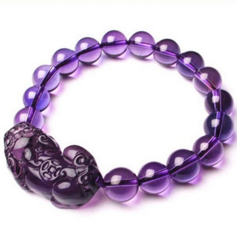 Bracelet Améthyste & Pi Xiu – Perles 10 / 12 / 14 mm