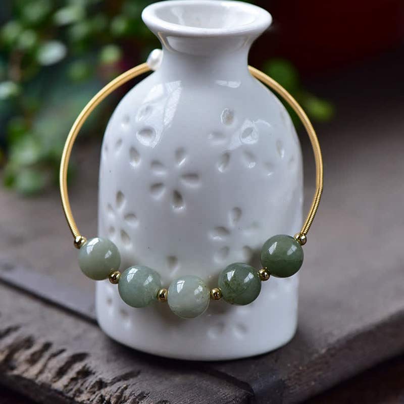Bracelet Ajustable en Jade Naturel « Abondance & Prospérité »