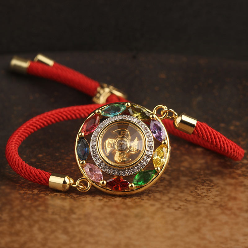 Collier-Bracelet Porte-Bonheur en Cuivre & Zircon (Bijou 2-en-1)