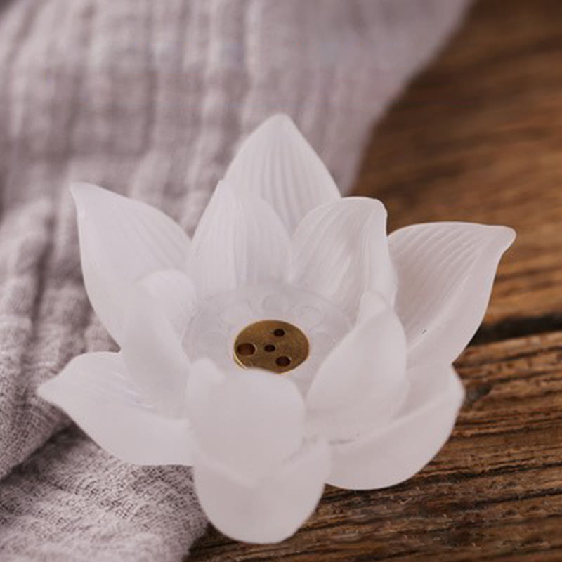 Porte-Encens Lotus Blanc en Cristal Liuli – Méditation & Sérénité
