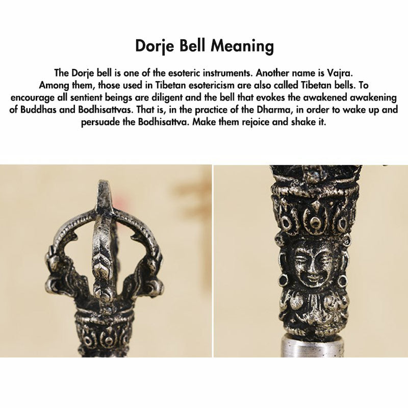 Cloche de Méditation et Vajra Dorje | Ensemble Rituel en Cuivre