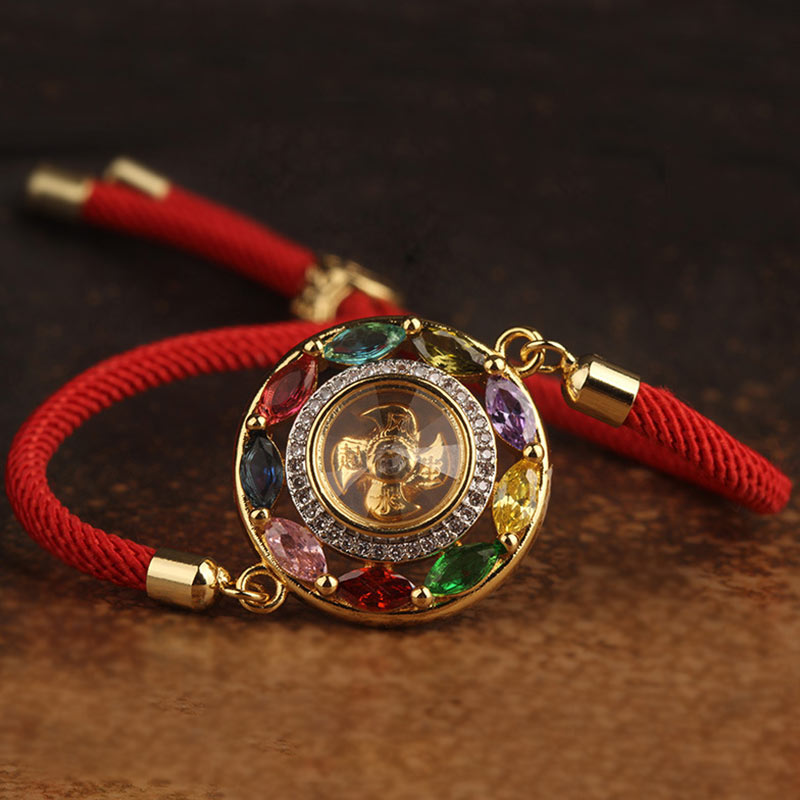 Collier-Bracelet Porte-Bonheur en Cuivre & Zircon (Bijou 2-en-1)