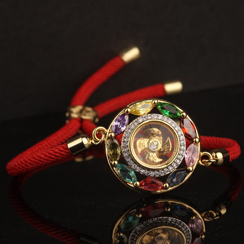 Collier-Bracelet Porte-Bonheur en Cuivre & Zircon (Bijou 2-en-1)