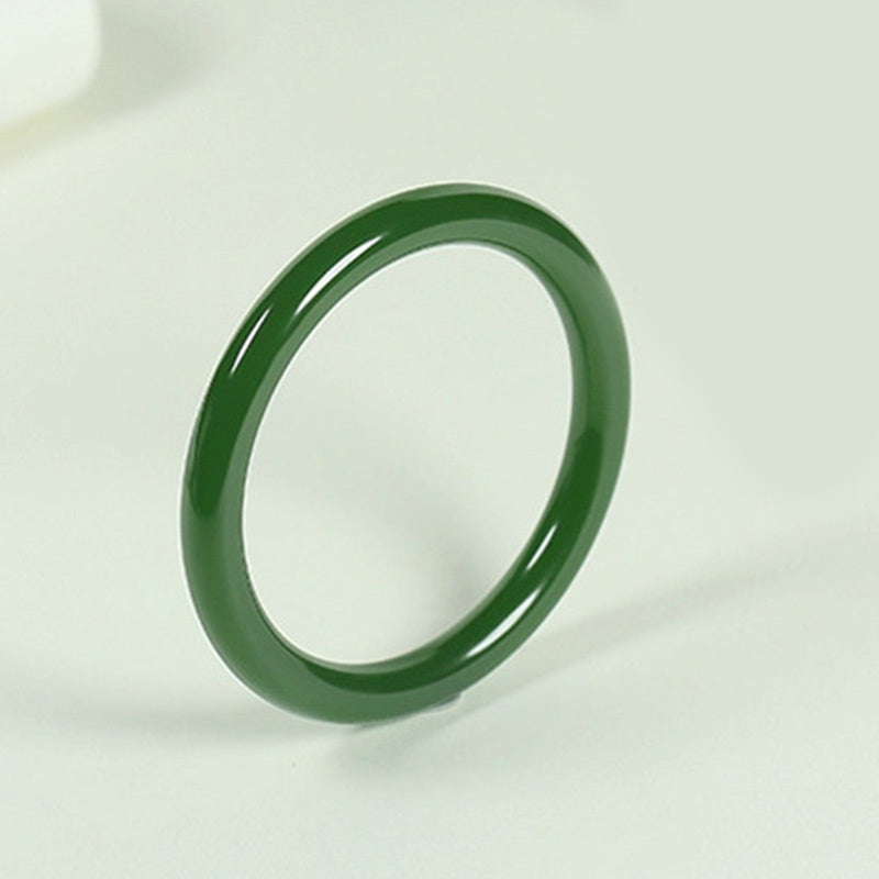 Bracelet Jonc Longevity en Jade Cyan Naturel | Harmonie & Longévité Symbolique