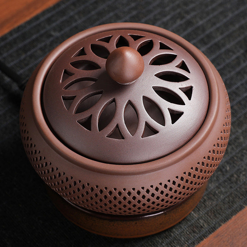 Brûleur d’Encens Électrique Zisha avec Veilleuse – Argile Traditionnelle