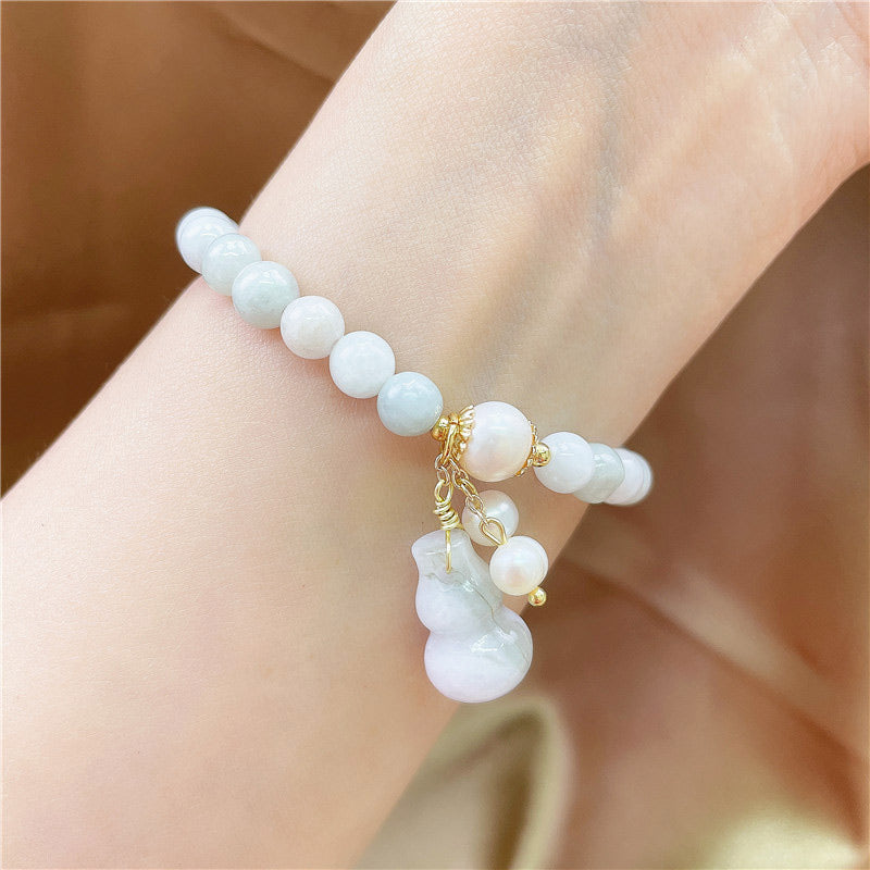 Bracelet à Breloque Calebasse en Jade Naturel | Protection & Abondance Symbolique