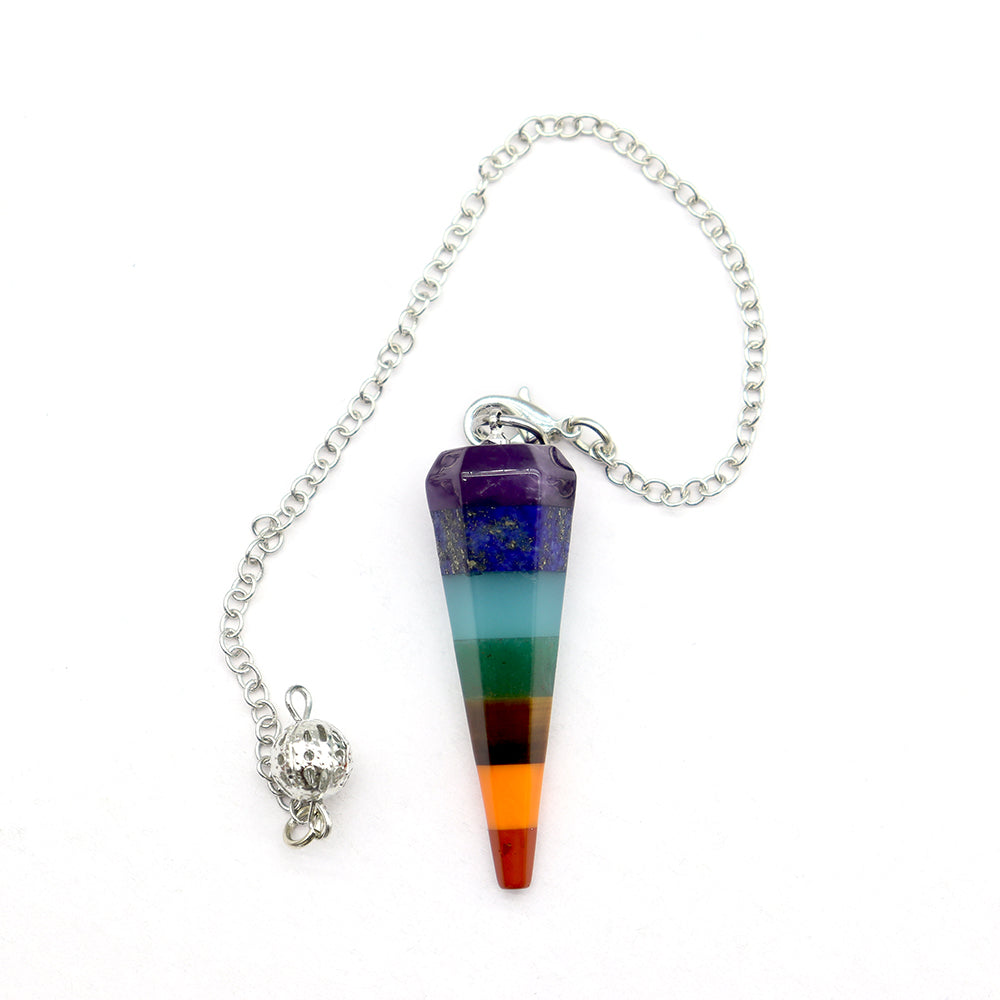 Pendule Spirituel 7 Chakras en Pierres Naturelles (46 mm)