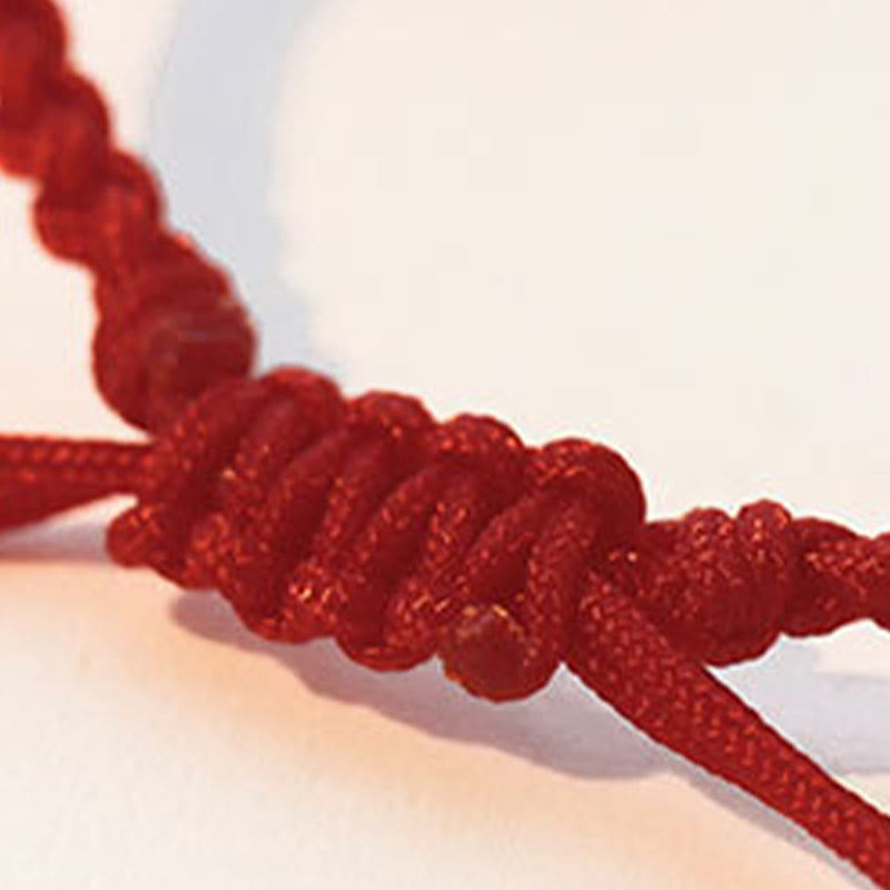 Bracelet Fil Rouge avec Symbole Fu (福) en Cuivre