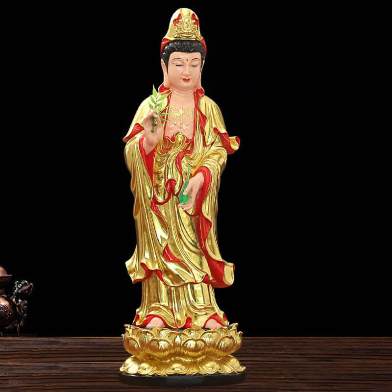 Figurine de Bodhisattva Avalokitesvara de Chenrezig Statue en résine Harmony Décoration de la maison