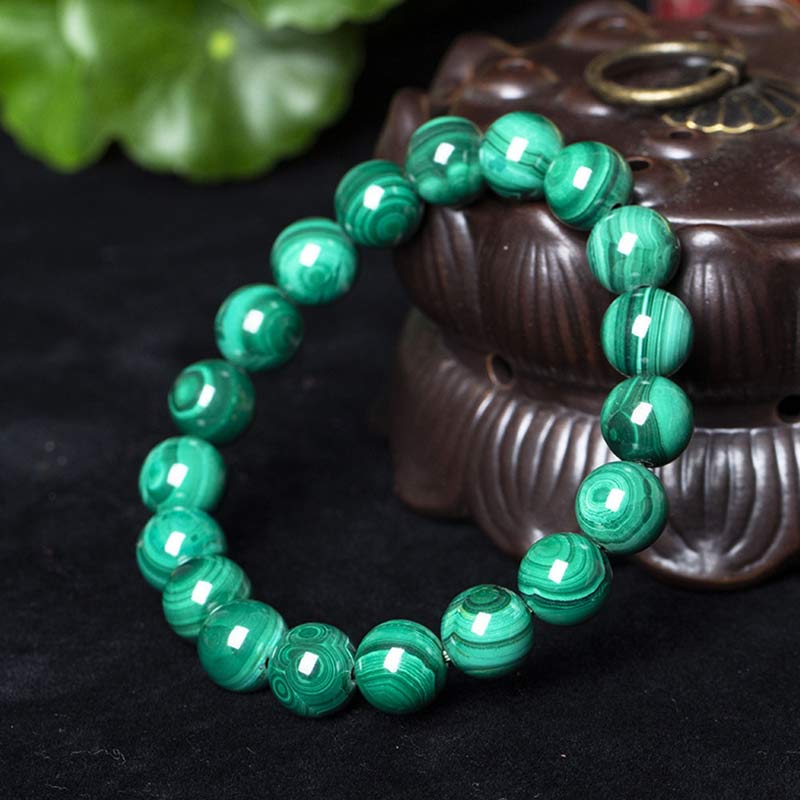 Bracelet en Malachite Naturelle 12 mm | Équilibre & Protection Symbolique