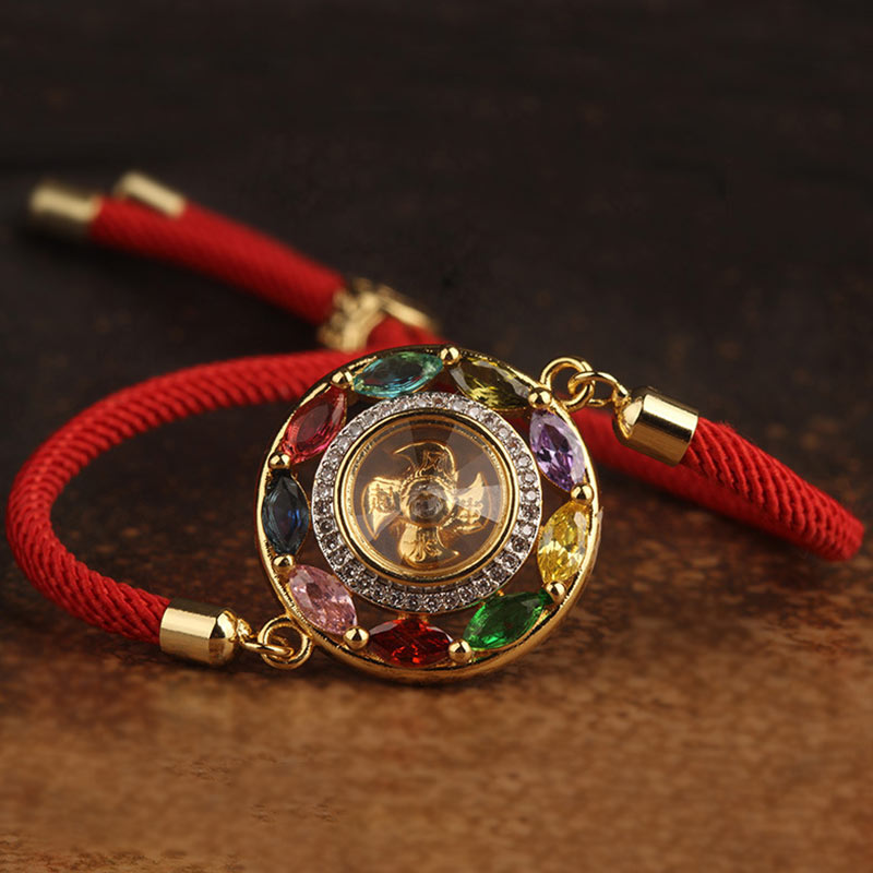 Collier-Bracelet Porte-Bonheur en Cuivre & Zircon (Bijou 2-en-1)