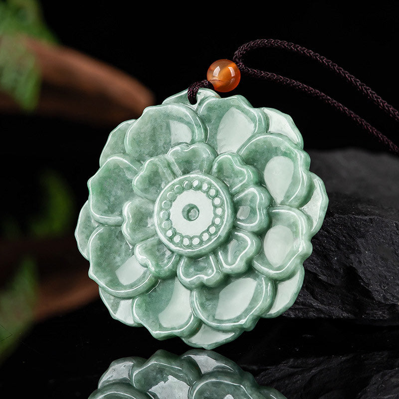 Collier en Jade Naturel avec Pendentif Éléphant en Argent Sterling 925
