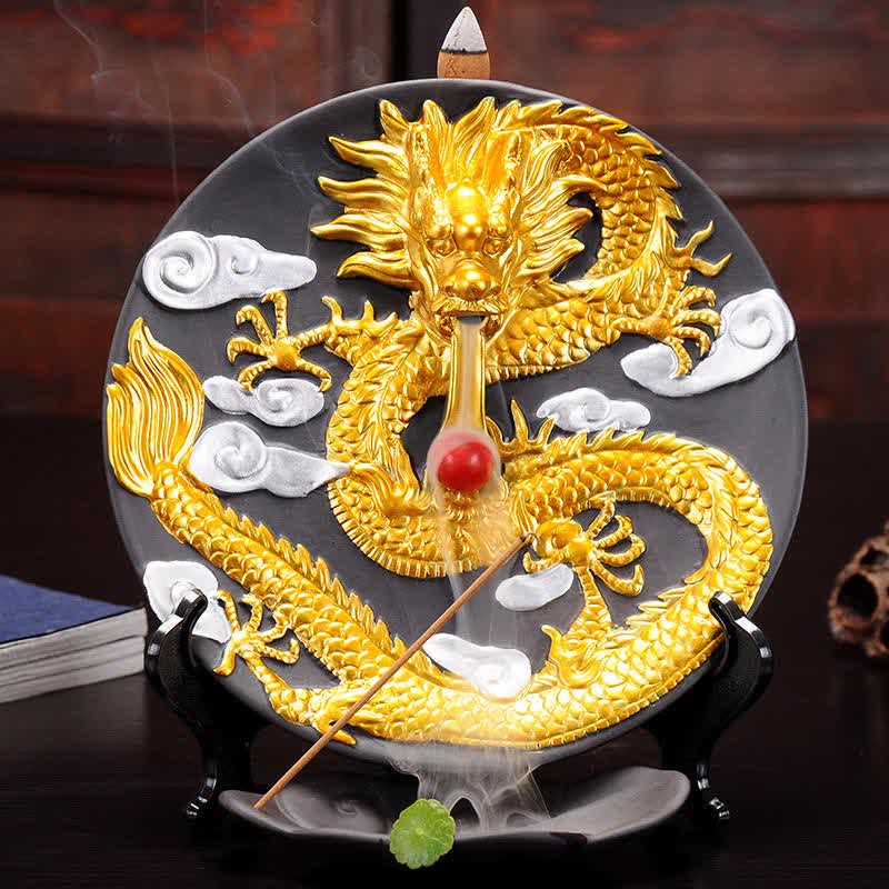 Brûleur d’Encens Dragon Céramique à Reflux – Effet Cascade pour Méditation