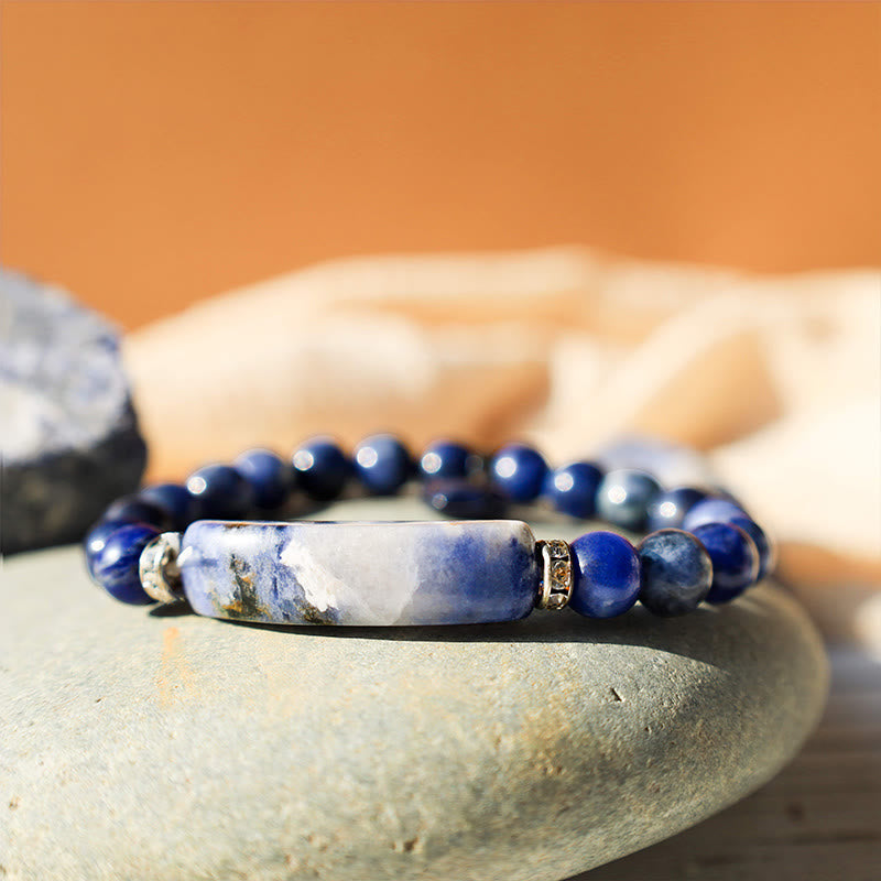Bracelet en Améthyste Naturelle Forme Cœur 8 mm, Perles Artisanales