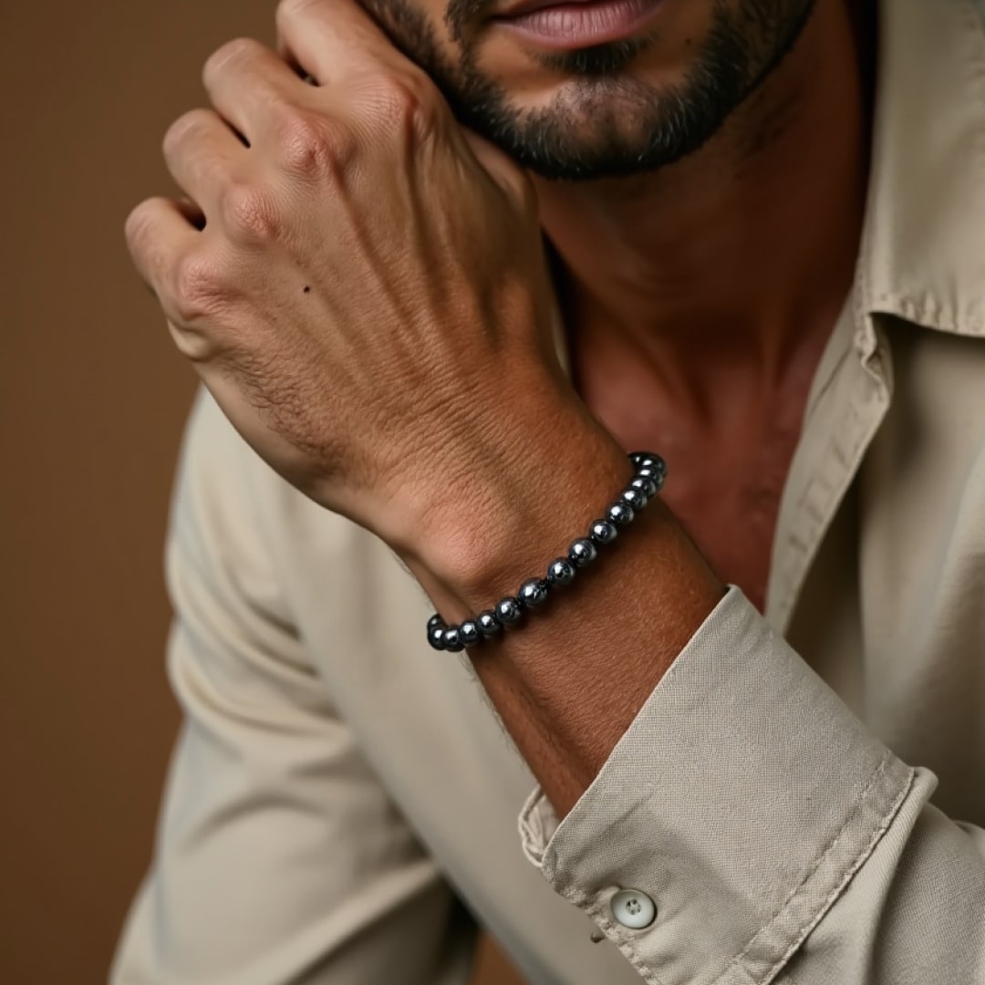 Bracelet Force d'Énergie en Hématite