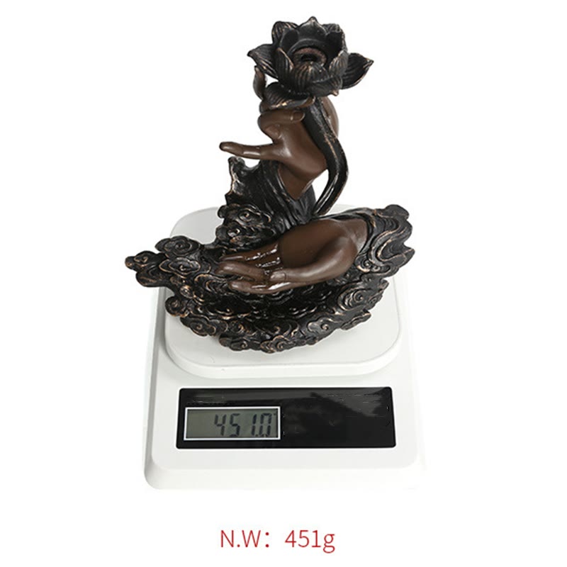 Brûleur d’Encens Lotus & Bouddha en Résine – Backflow & Décoration Zen