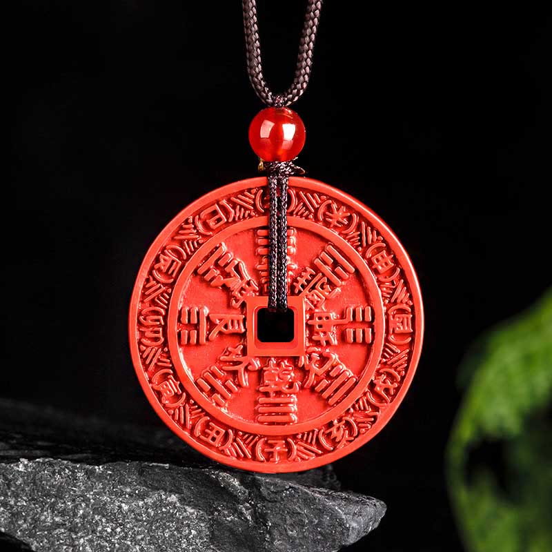 Pendentif Bagua « Fantôme de la Montagne » en Cinabre Naturel