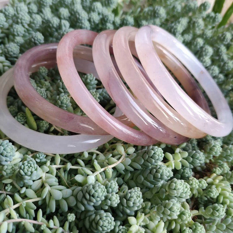 Bracelet Jonc en Jade Violet Naturel | Protection & Harmonie