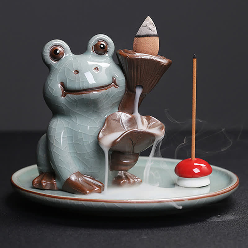 Brûleur d’Encens Céramique Grenouille de Méditation Zen