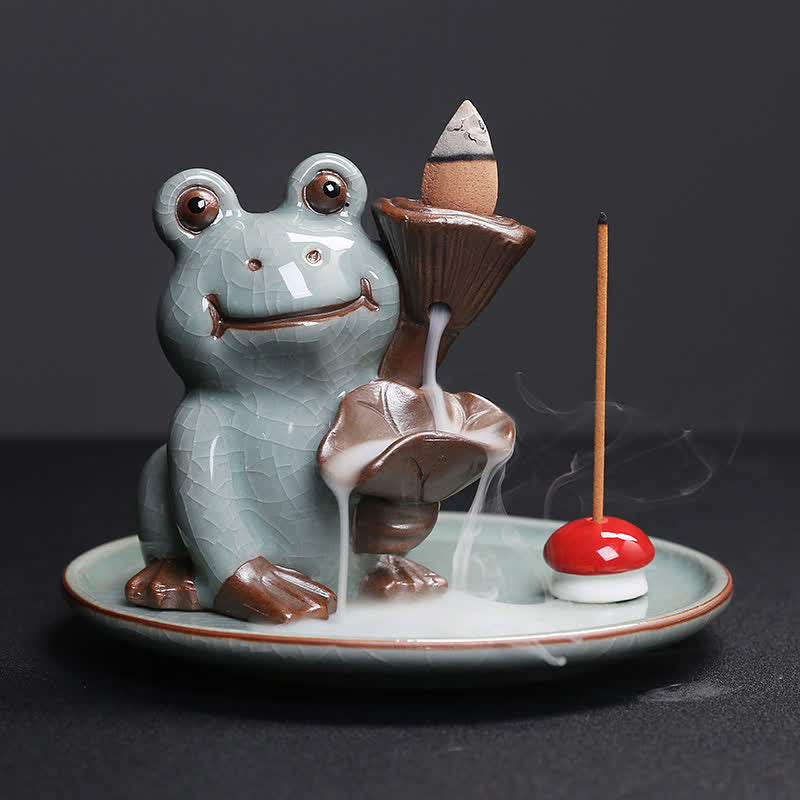 Brûleur d’Encens Céramique Grenouille de Méditation Zen
