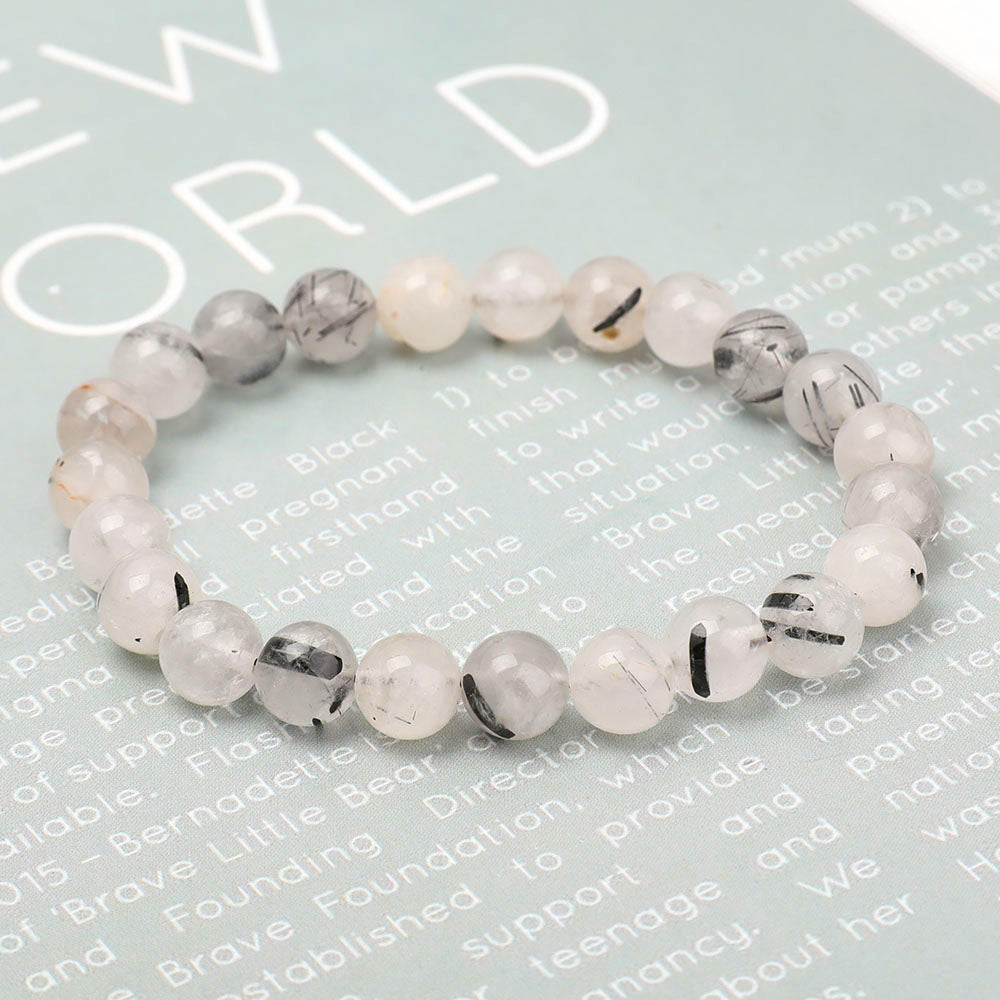 Bracelet en Tourmaline Noire Naturelle – Ancrage & Protection Symbolique – Perles 8 mm