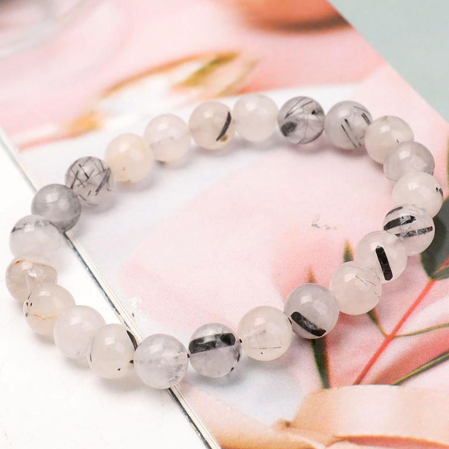 Bracelet en Tourmaline Noire Naturelle – Ancrage & Protection Symbolique – Perles 8 mm