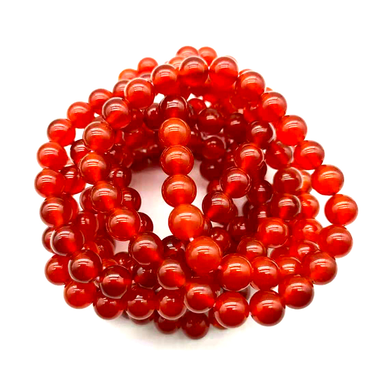 Bracelet en Cornaline Naturelle 8 mm, Perles Polies Énergétiques