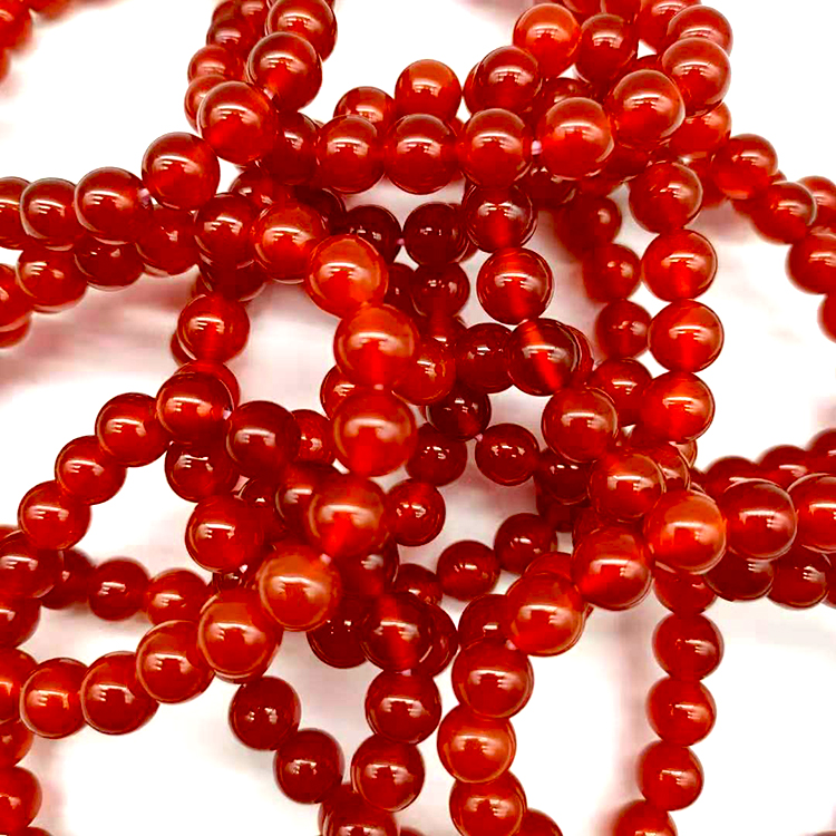 Bracelet en Cornaline Naturelle 8 mm, Perles Polies Énergétiques