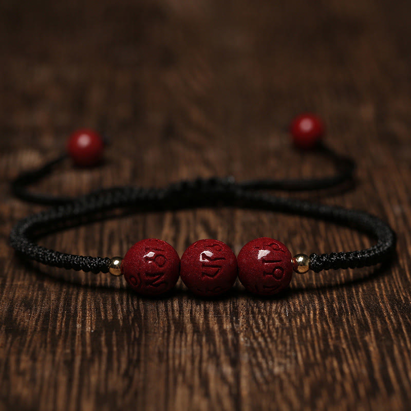 Bracelet Cinabre 8mm Om Mani Padme Hum – Concentration & Énergie