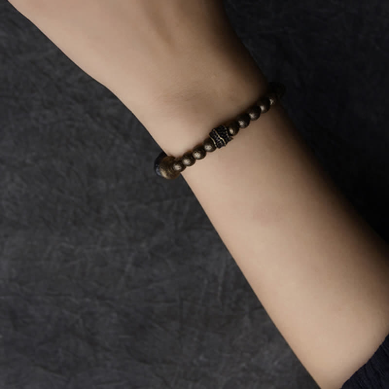 Bracelet Spirituel Équilibre en Pierre de Lave 8 mm & Cuivre