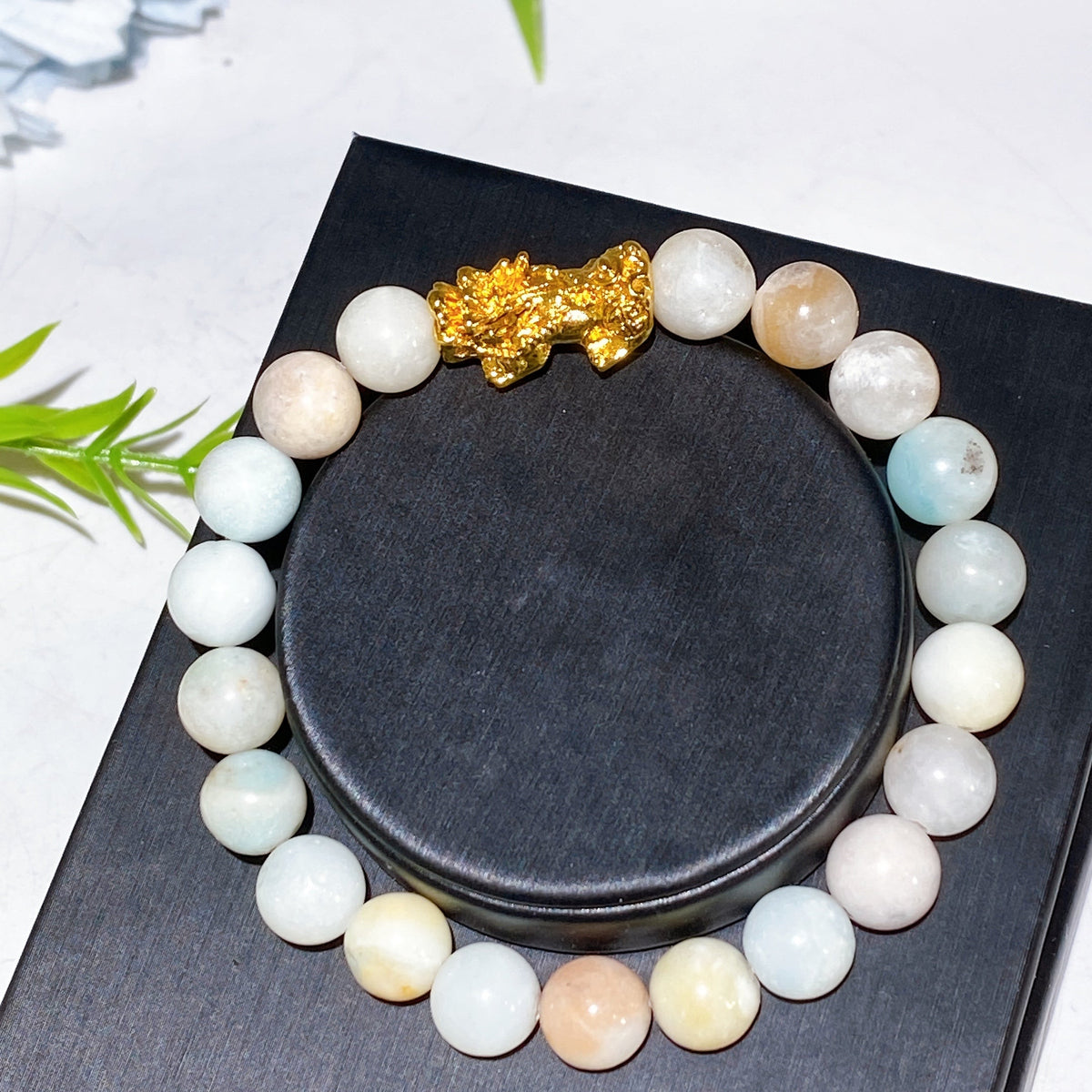 Bracelet Pixiu en Pierres Naturelles – Tradition Feng Shui – Perles 8 ou 12 mm