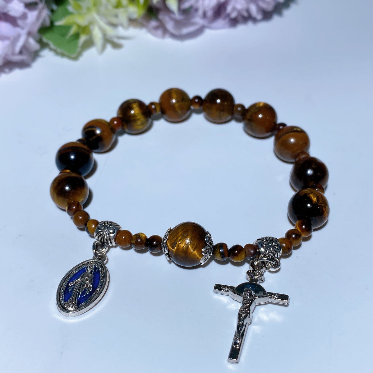 Bracelet en Œil de Tigre Naturel – Équilibre & Assurance – Perles 8 mm