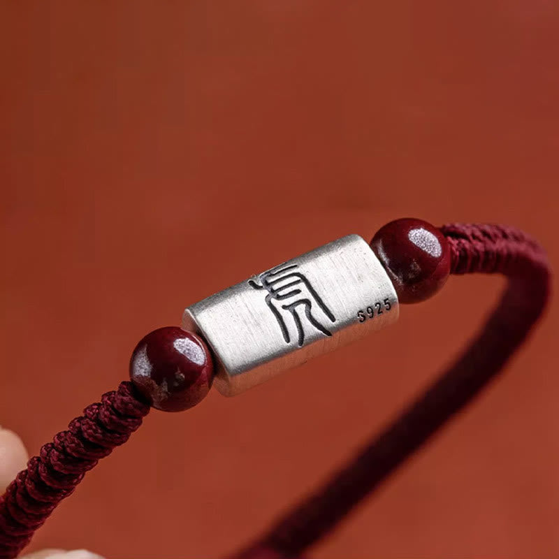 Bracelet de Protection Zodiaque Chinois en Argent Sterling 925 & Fil Rouge (Ajustable)