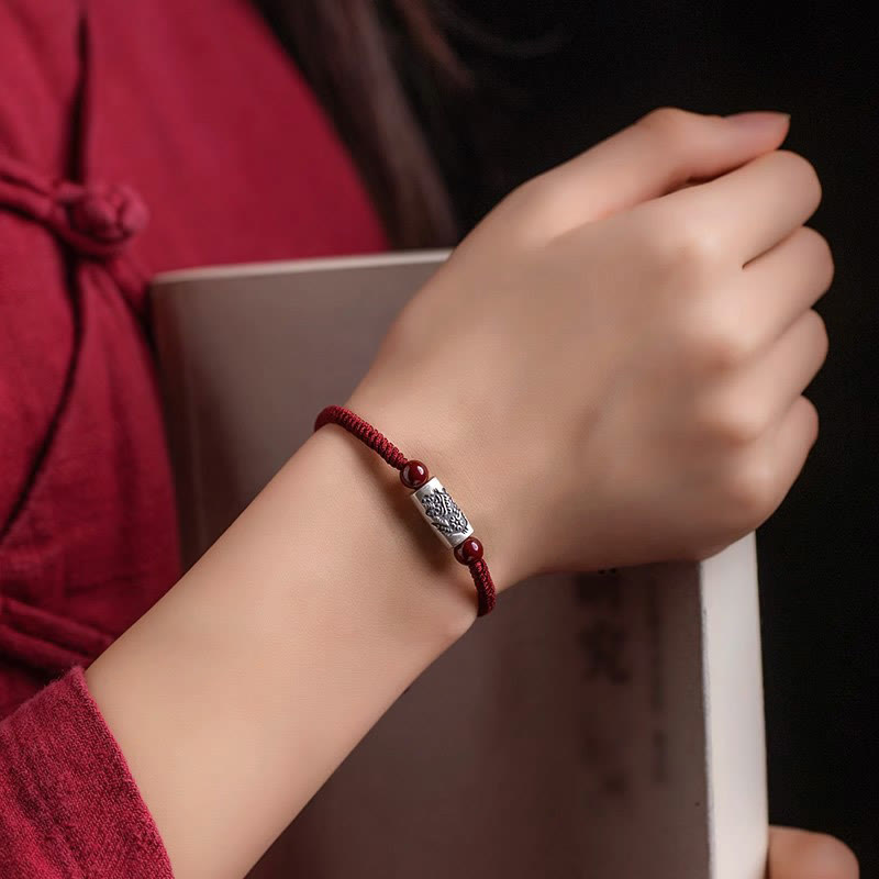 Bracelet de Protection Zodiaque Chinois en Argent Sterling 925 & Fil Rouge (Ajustable)