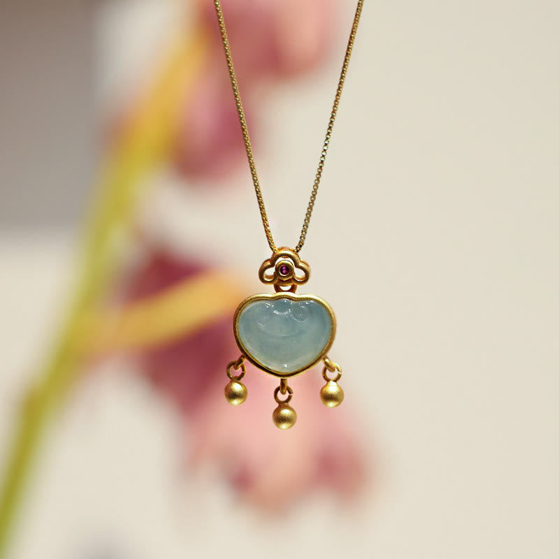 Collier en Jade Naturel et Argent Sterling 925