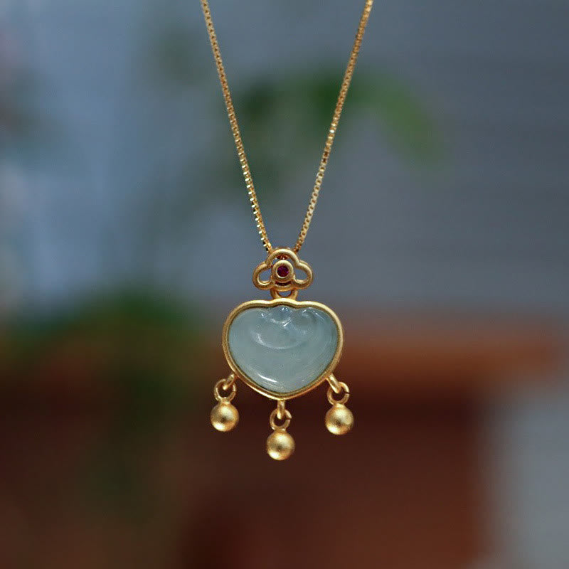 Collier en Jade Naturel et Argent Sterling 925