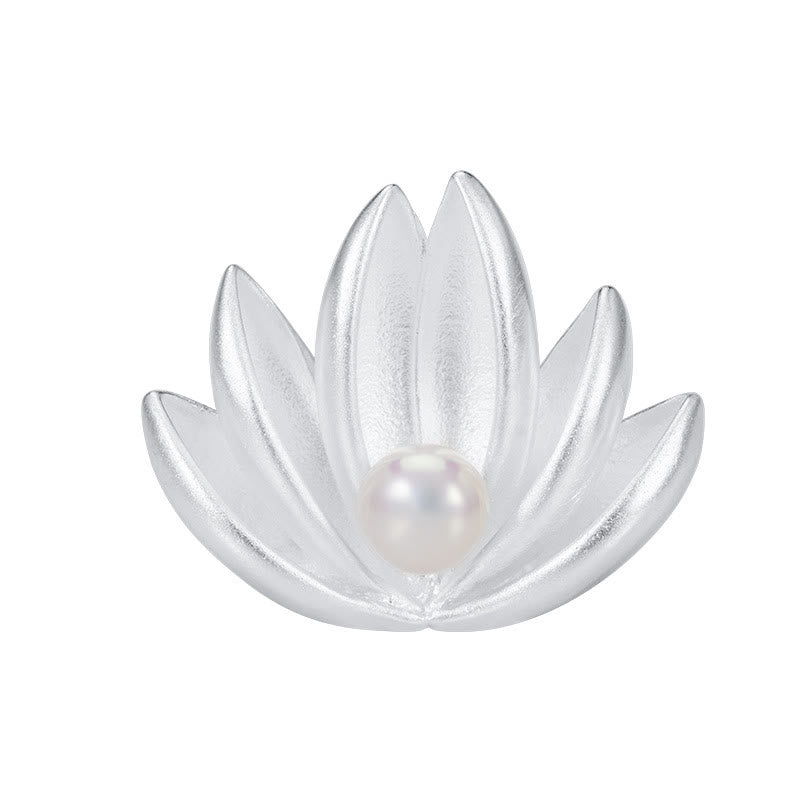 Broche Lotus & Perle Argent 925 – Renaissance & Élégance