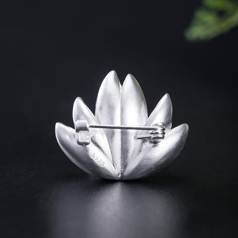 Broche Lotus & Perle Argent 925 – Renaissance & Élégance