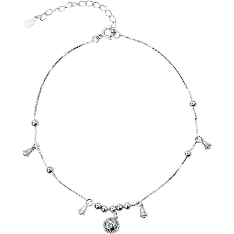 Bracelet de Cheville Clochette de Protection en Argent Sterling 925 – Bijou Spirituel Unisexe