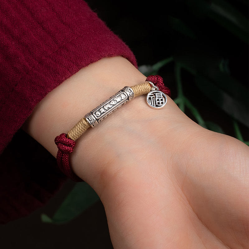 Bracelet Mantra Om Mani Padme Hum en Argent 999 ou Cuivre