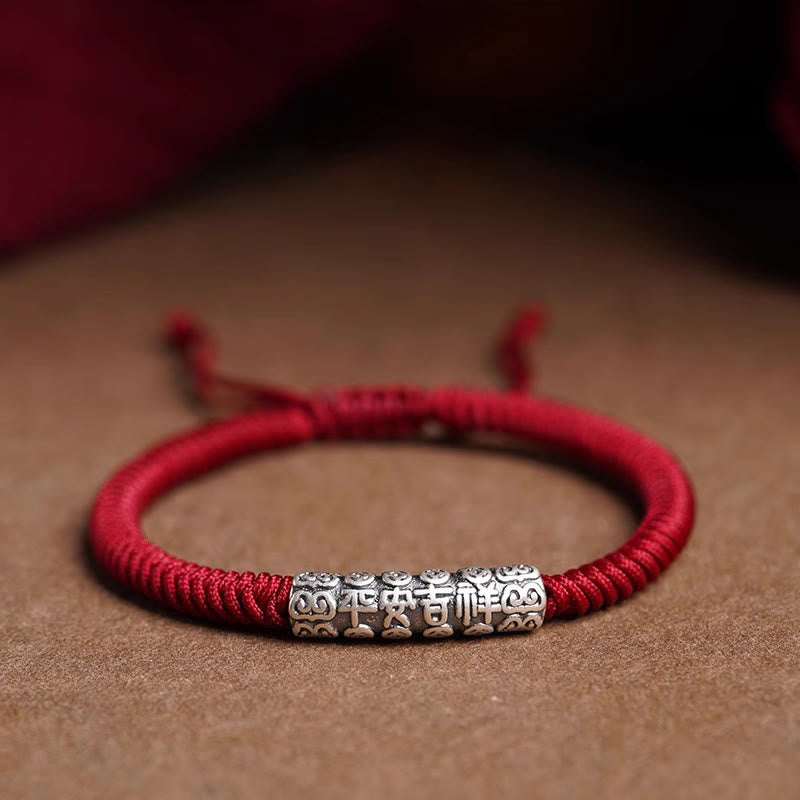 Bracelet Om Mani Padme Hum Argent 999 & Corde 5mm – Protection & Stabilité