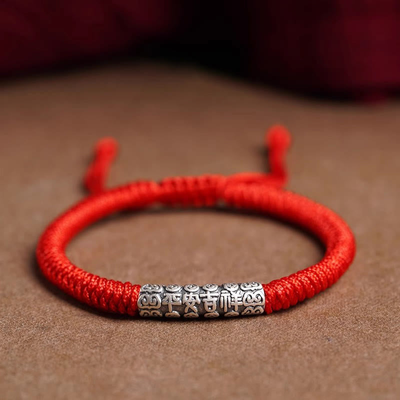 Bracelet Om Mani Padme Hum Argent 999 & Corde 5mm – Protection & Stabilité