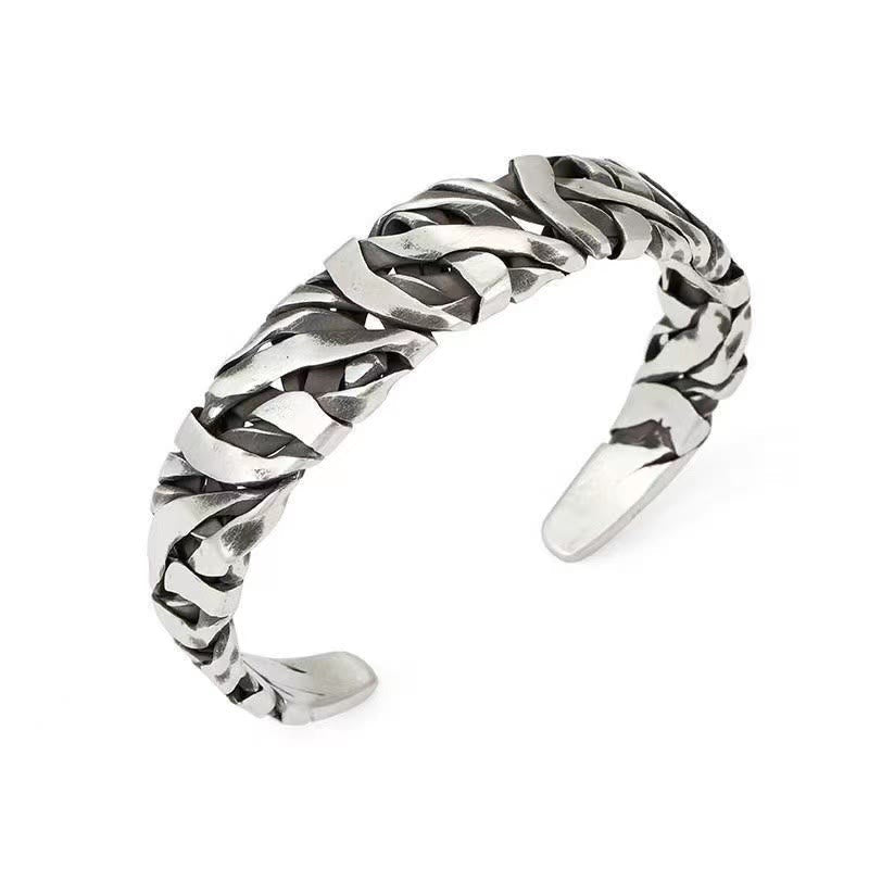 Bracelet Manchette en Cuivre Texturé, Inspiration Vintage