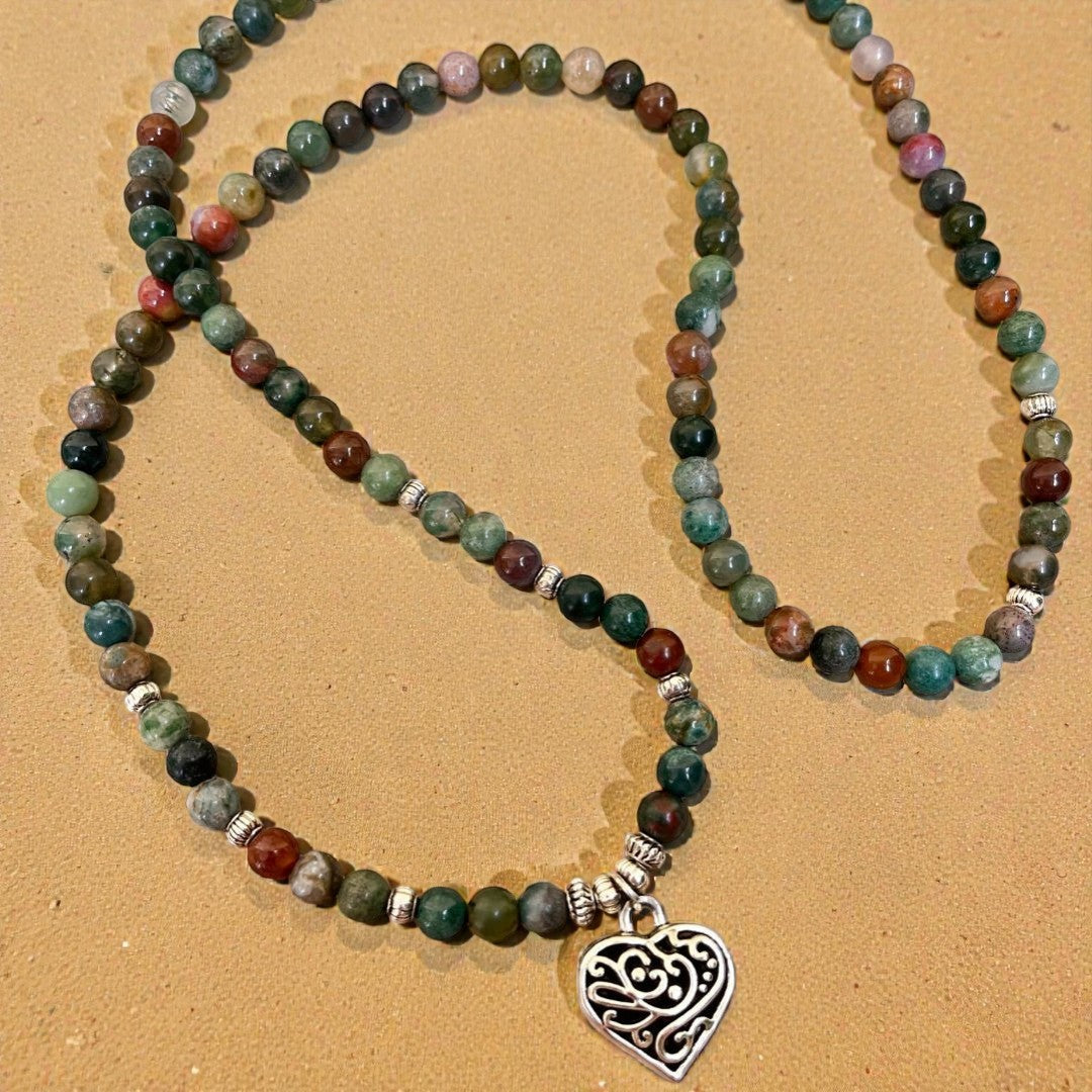 Bracelet Mala Énergie Lumineuse en Agate Indienne
