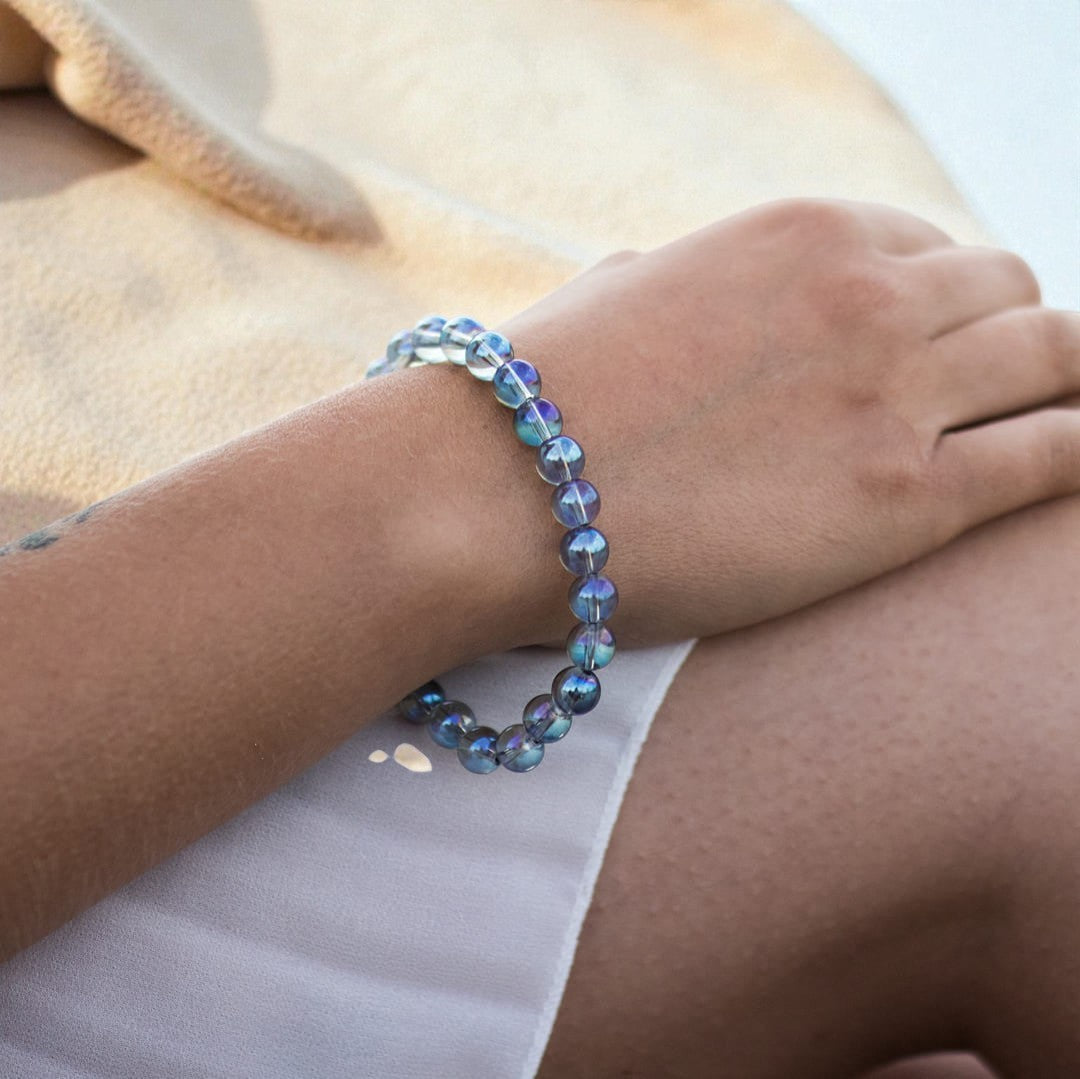Bracelet Énergie Céleste en Aqua Aura